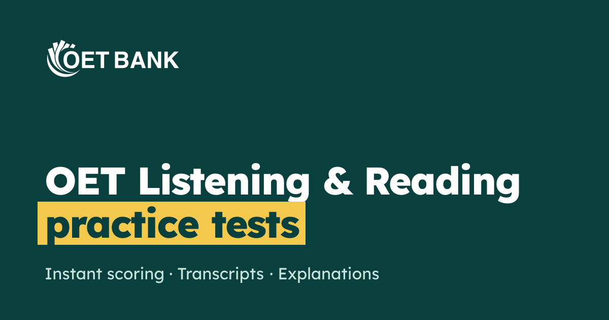 OET Listening Practice | OET Bank